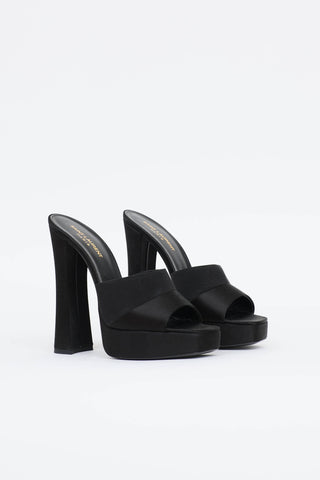 Saint Laurent Satin Boogie Platform Mule