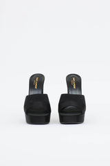 Saint Laurent Satin Boogie Platform Mule