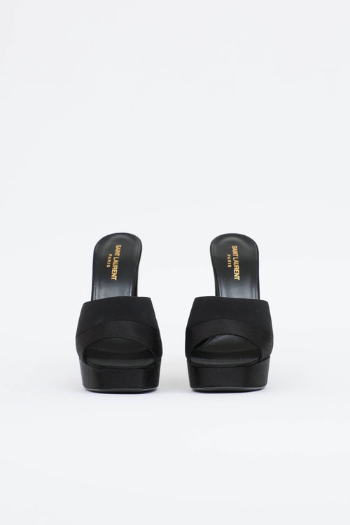 Saint Laurent Satin Boogie Platform Mule