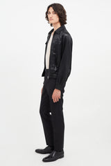 Saint Laurent Black Satin Zip Jacket