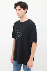 Saint Laurent Black Script Logo Graphic T-Shirt