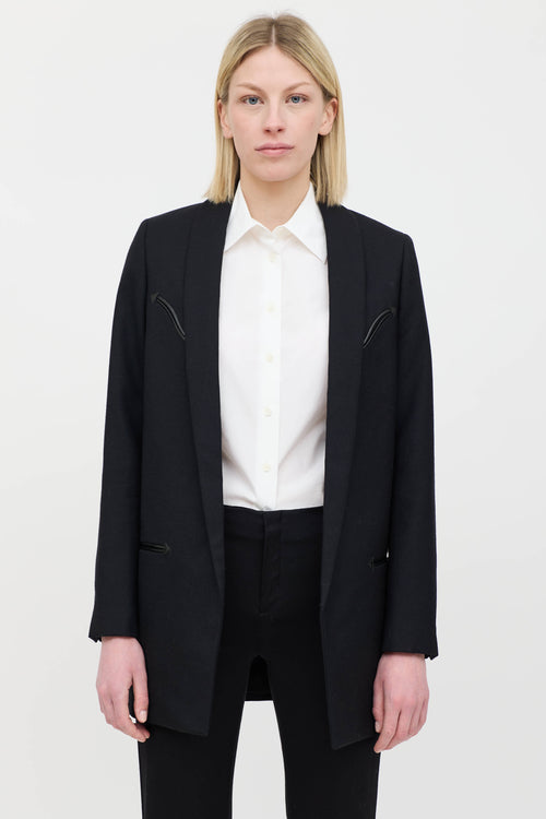 Saint Laurent 2018 Wool Shawl Blazer