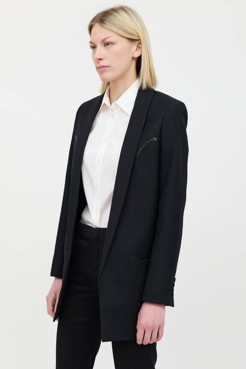 Saint Laurent 2018 Wool Shawl Blazer