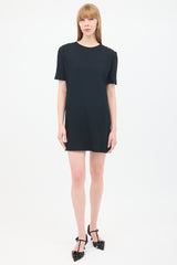 Saint Laurent Black Short Sleeve Mini Shift Dress