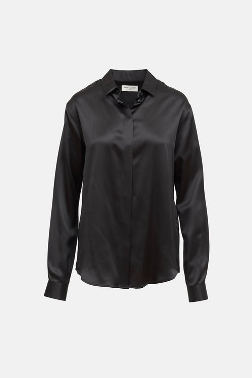 Saint Laurent SS13 Silk Button Up Top