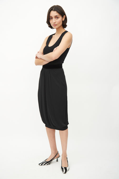 Saint Laurent Black Silk Velvet Tie Skirt