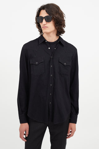 Saint Laurent Black & Silver Western Shirt