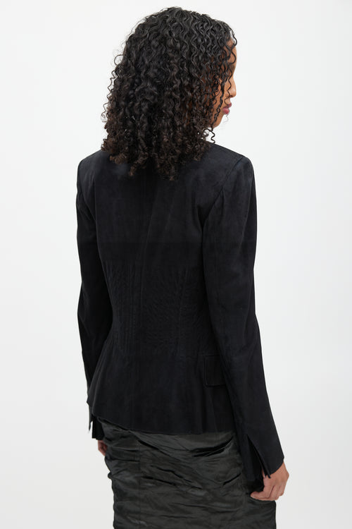 Saint Laurent Black Stitched Leather Jacket