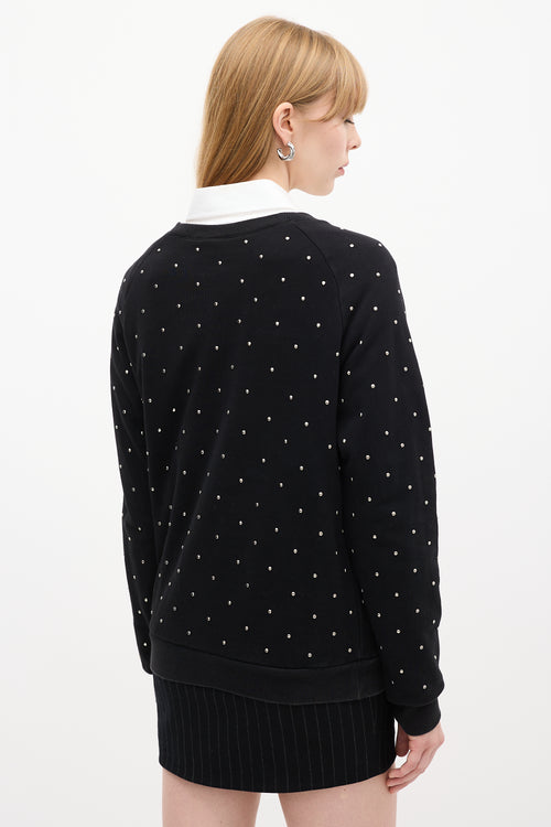 Saint Laurent Black Stud Embellished Sweatshirt