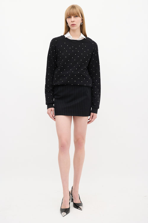 Saint Laurent Black Stud Embellished Sweatshirt