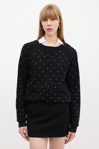 Saint Laurent Black Stud Embellished Sweatshirt