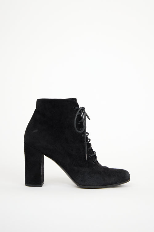 Saint Laurent Black Suede Babies 90 Boot