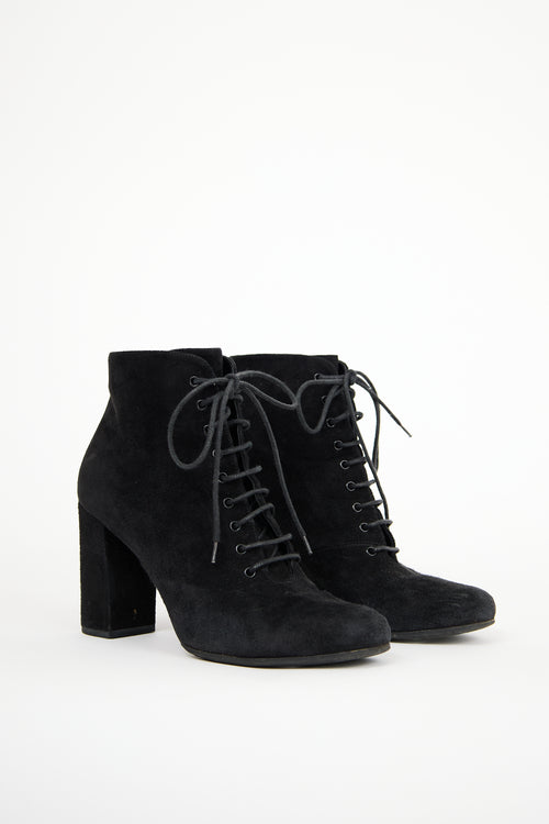 Saint Laurent Black Suede Babies 90 Boot