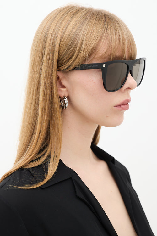 Saint Laurent Black SL1 002 New Wave Sunglasses