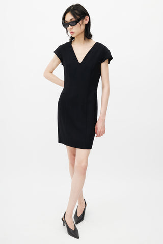 Saint Laurent Black V-Neck Dress
