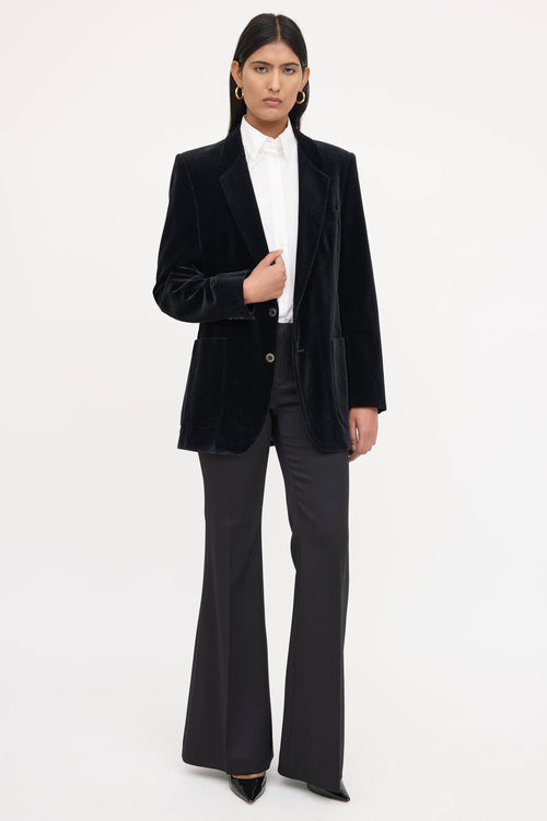 Saint Laurent Single Breasted Velvet Blazer