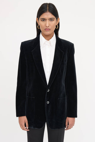 Saint Laurent Single Breasted Velvet Blazer