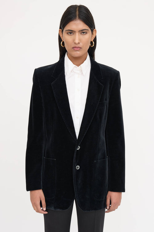 Saint Laurent Single Breasted Velvet Blazer