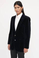 Saint Laurent Single Breasted Velvet Blazer