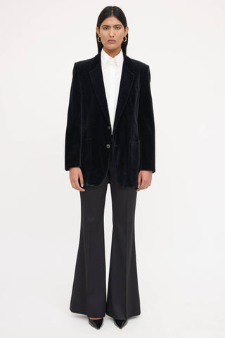 Saint Laurent Single Breasted Velvet Blazer