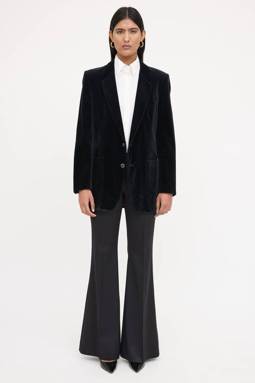 Saint Laurent Single Breasted Velvet Blazer