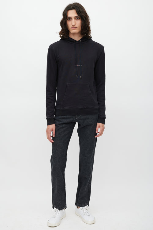 Saint Laurent Black & White Logo Hoodie