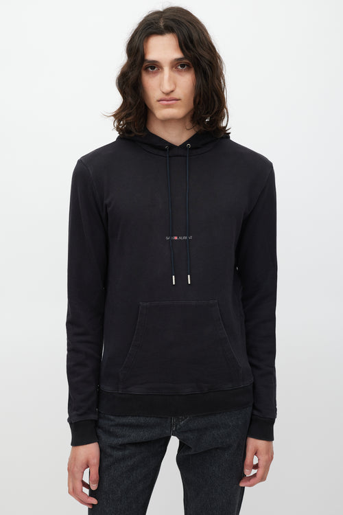 Saint Laurent Black & White Logo Hoodie