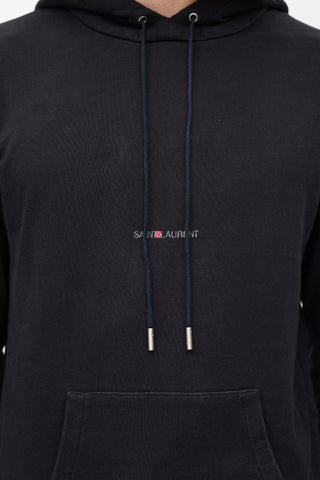 Saint Laurent Black & White Logo Hoodie