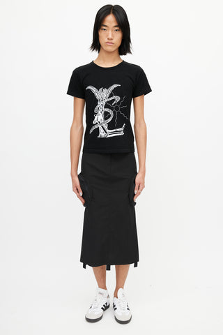 Saint Laurent Black & White Logo T-Shirt