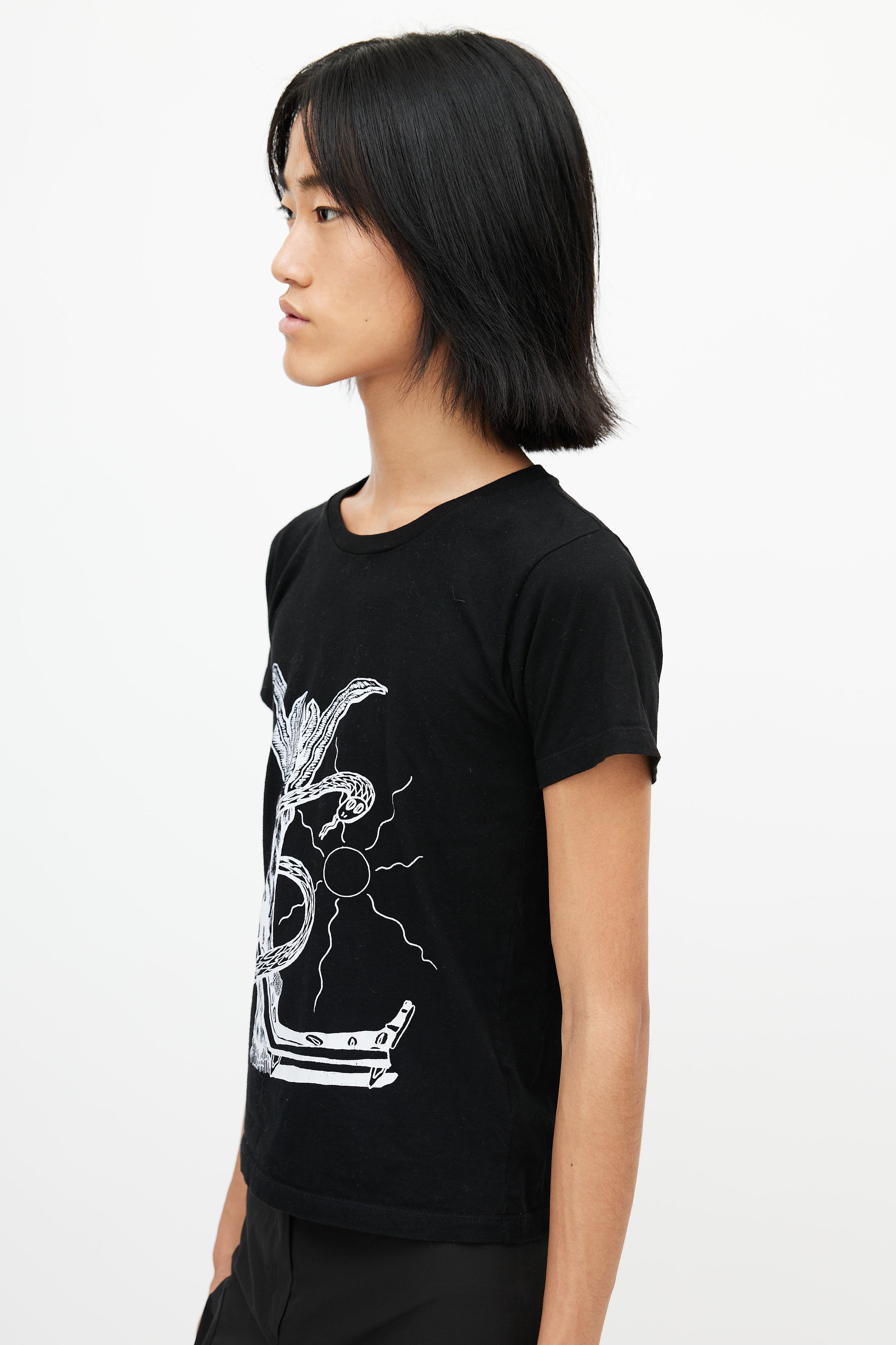 Saint Laurent // Black & White Logo T-Shirt – VSP Consignment