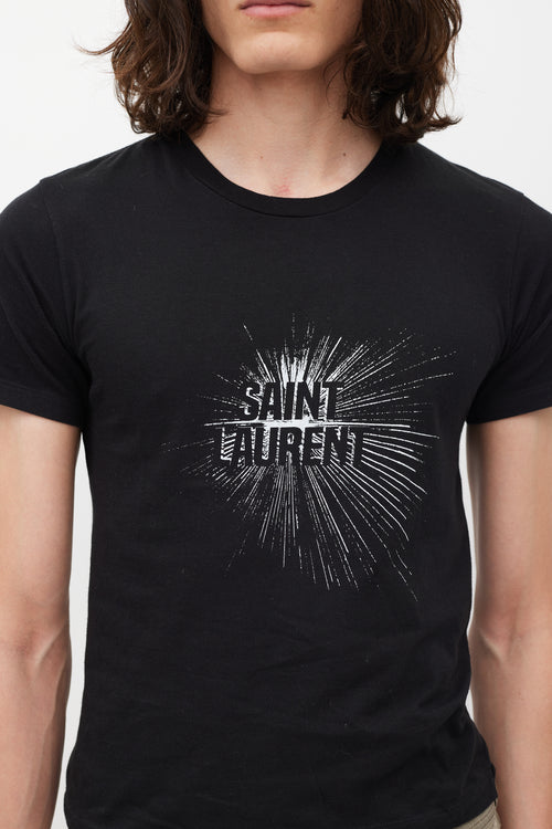 Saint Laurent Black & White Logo T-Shirt
