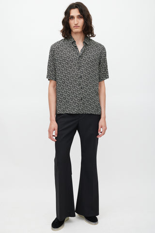 Saint Laurent Black & White Patterned Shirt
