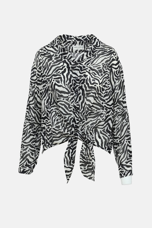 Saint Laurent 2019 Printed Button Up Top