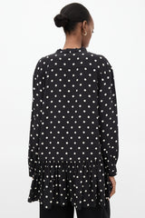 Saint Laurent Black & White Polka Dot Tie Dress