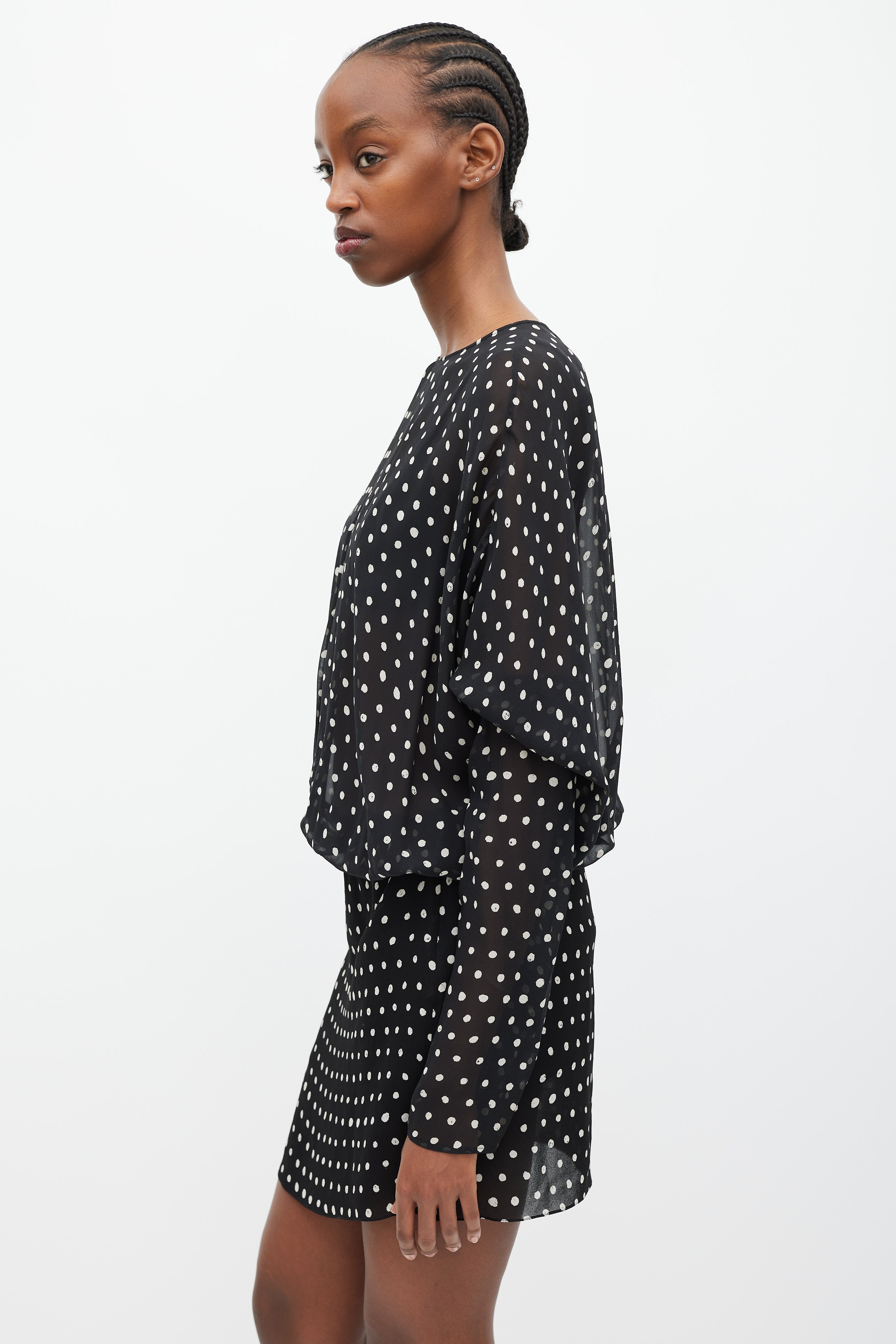 black and white polka dot skater dress Black plus polka dot drop hem mini skater dress
