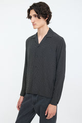 Saint Laurent Black & White Silk Polka Dotted Shirt