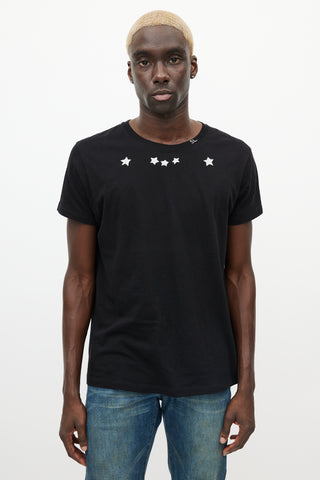 Saint Laurent Black & White Star Logo T-Shirt