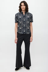 Saint Laurent Black & White Striped Shirt