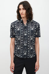Saint Laurent Black & White Striped Shirt