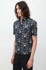 Saint Laurent Black & White Striped Shirt