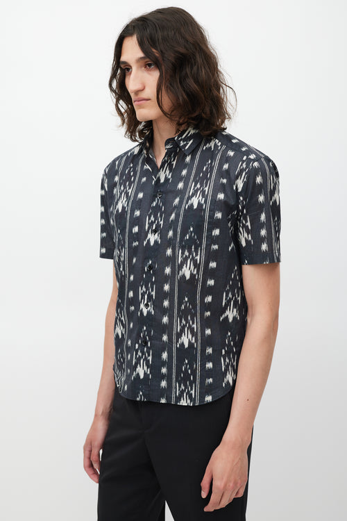 Saint Laurent Black & White Striped Shirt