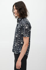 Saint Laurent Black & White Striped Shirt