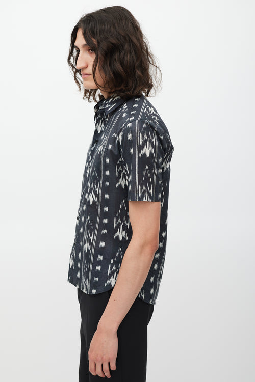 Saint Laurent Black & White Striped Shirt