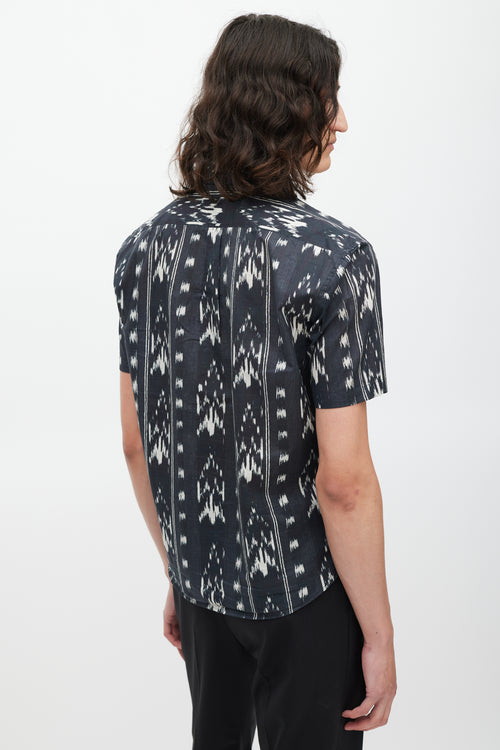 Saint Laurent Black & White Striped Shirt