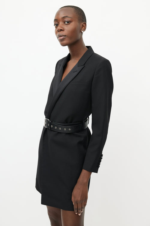 Saint Laurent Black Wool Belted Blazer