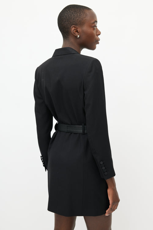 Saint Laurent Black Wool Belted Blazer
