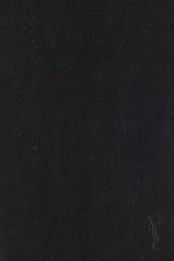 Saint Laurent Black Wool Embroidered Logo Fringe Scarf