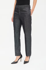 Saint Laurent Black Wool Sparkly Tapered Trouser