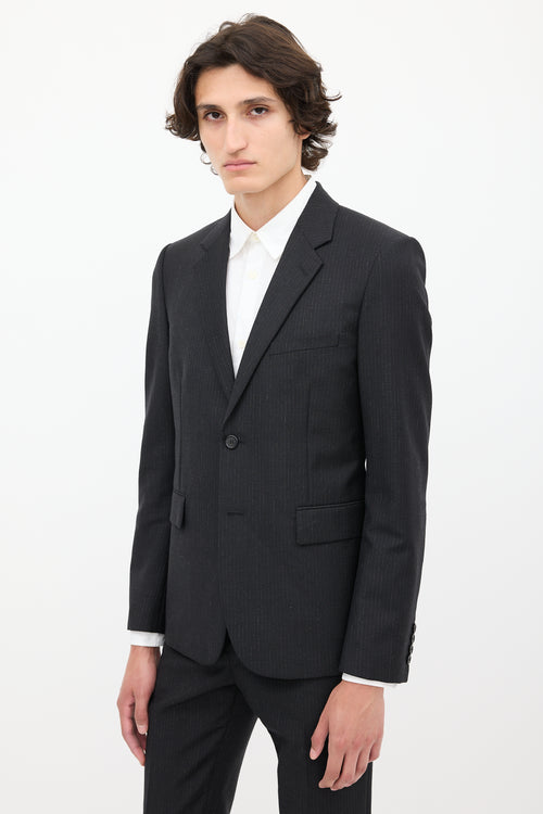Black Wool Stripe Suit
