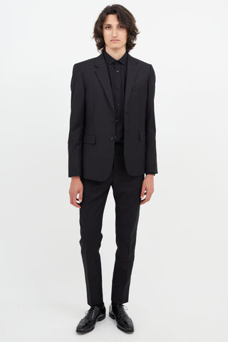 Saint Laurent Black Wool Stripe Suit
